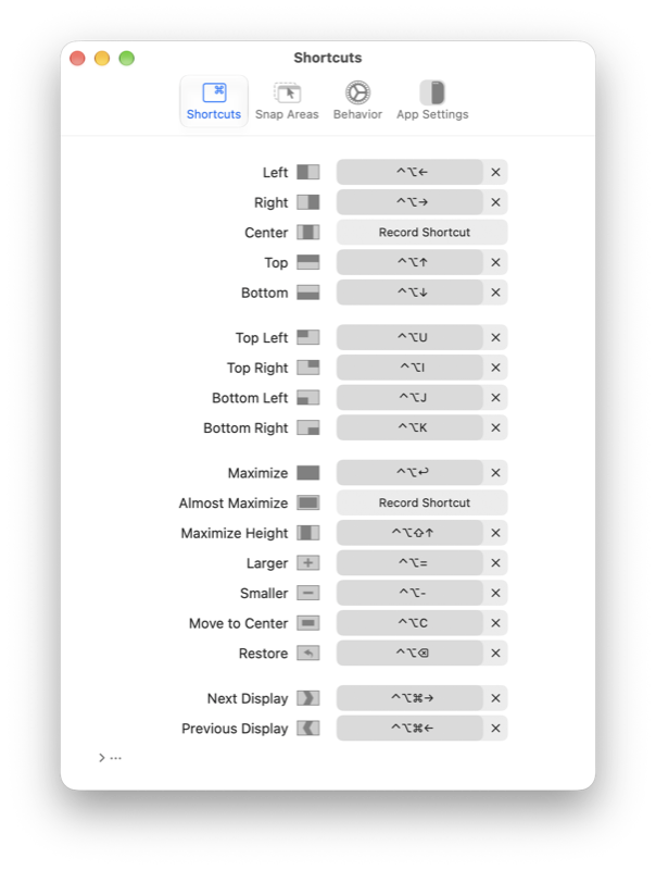 Rectangle interface preview