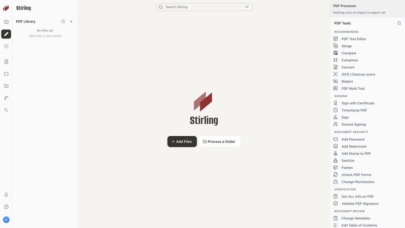 Stirling-PDF interface preview